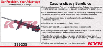 AMORTIGUADOR TRASERO IZQUIERDO GAS EXCEL-G TOYOTA HIGHLANDER 4X4 (2008-2011) KYB