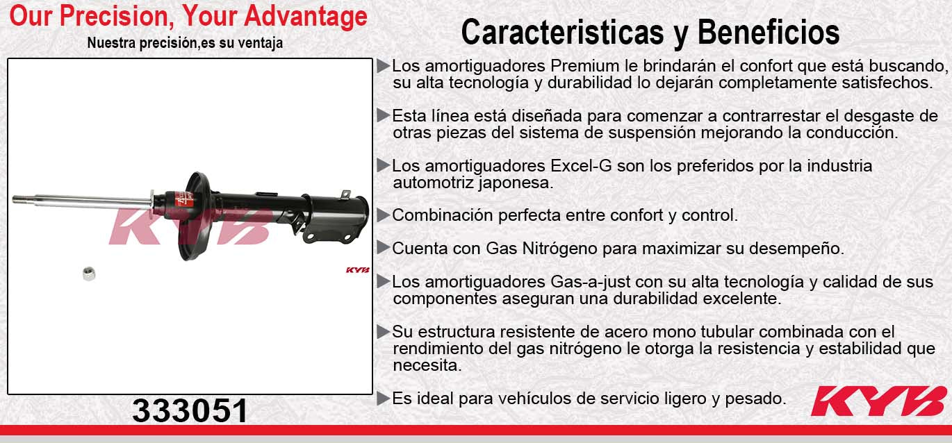 AMORTIGUADOR TRASERO DERECHO GAS EXCEL-G TOYOTA COROLLA (1988-1992) KYB