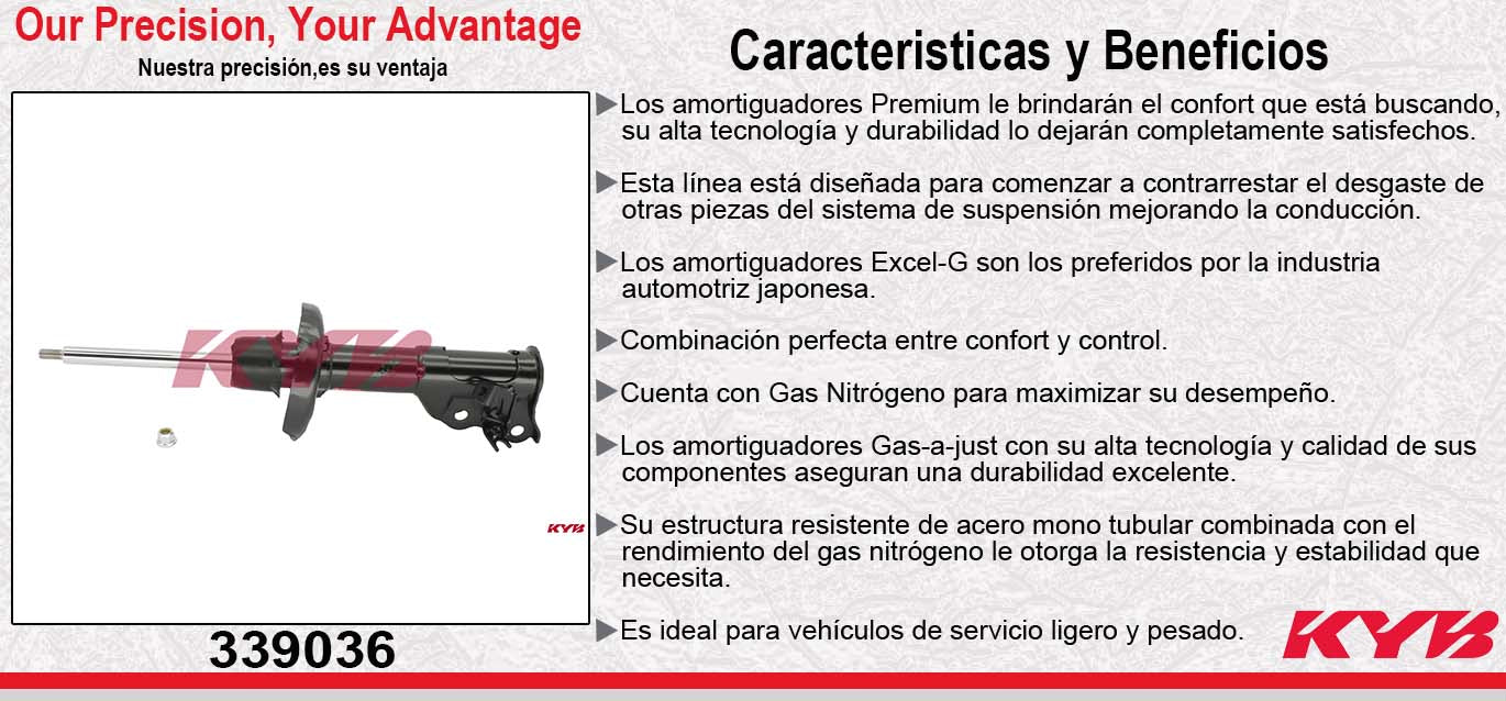 AMORTIGUADOR DELANTERO IZQUIERDO GAS EXCEL-G HONDA CIVIC SEDAN (2006-2009) - ACURA CSX (2006-2011) KYB