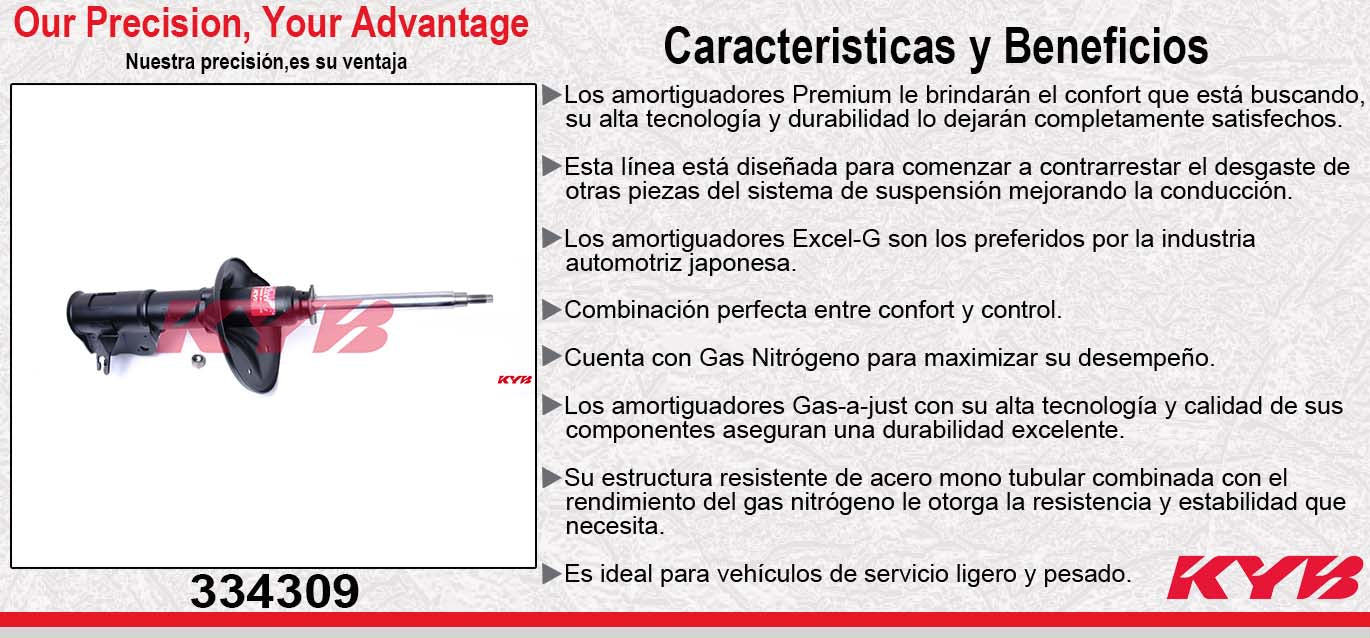 AMORTIGUADOR DELANTERO IZQUIERDO GAS EXCEL-G MITSUBISHI.SPACE STA (2000-2003) KYB