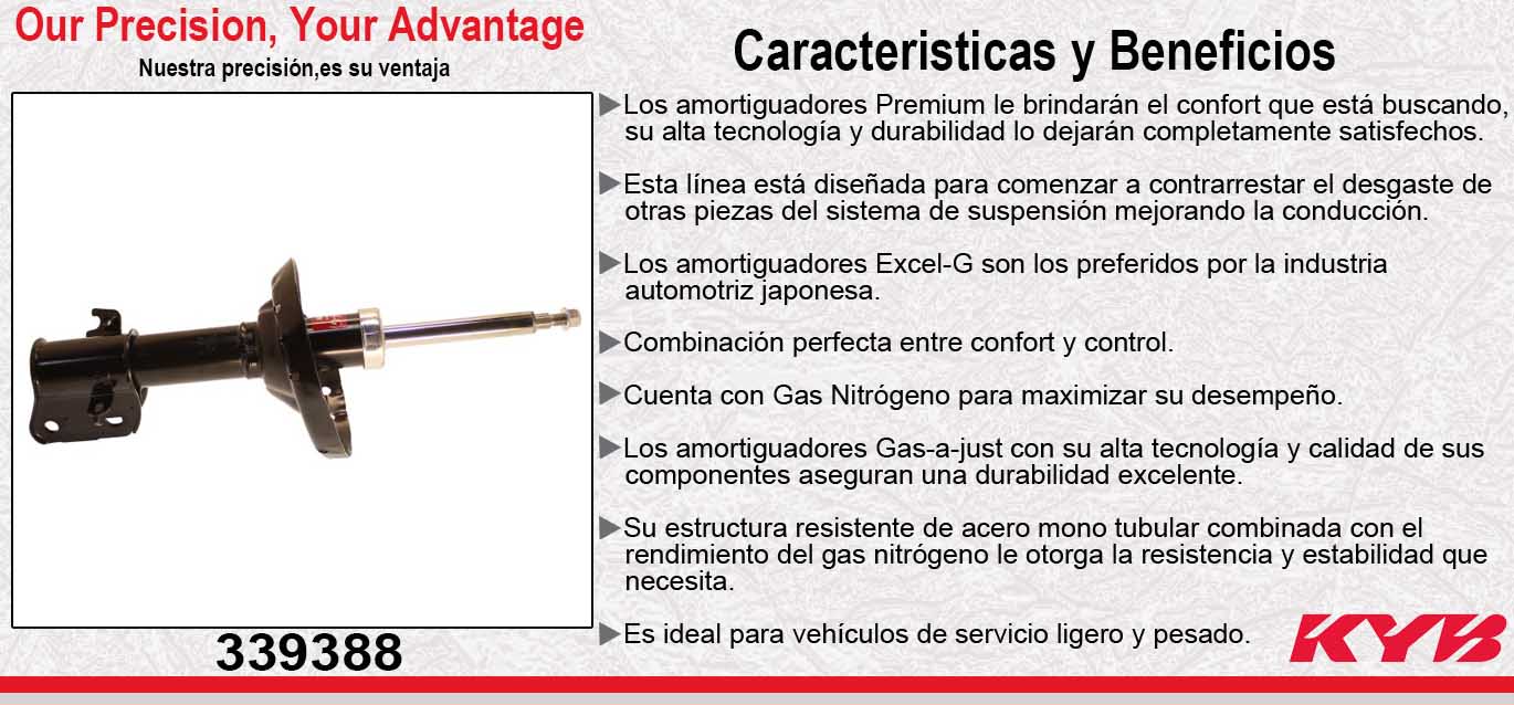 AMORTIGUADOR DELANTERO IZQUIERDO GAS EXCEL-G SUBARU IMPREZA EXC. WRX STI (2013-2014). KYB