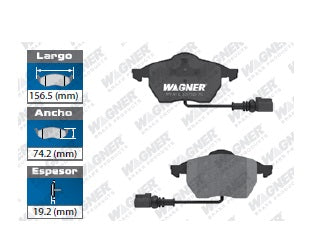 BALATA SEMIMETÁLICA DELANTERA AUDI A6 2002-2004 / S4 2002-2004 / TT 2000-2007 / A4 1998-2001 / SEAT TOLEDO 2001-2004 / LEON 2001-2008 / VOLKSWAGEN CABRIOLET 05 / GOLF GTI 2003-2007 / BEETLE 2000-2011 / GOLF A3 1992-1999 / GOLF A4 2000-2007 / GL WAGNER