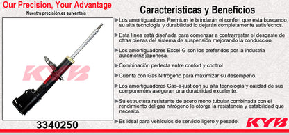 AMORTIGUADOR DELANTERO IZQUIERDO GAS EXCEL-G DODGE JOURNEY (2014-2020). KYB