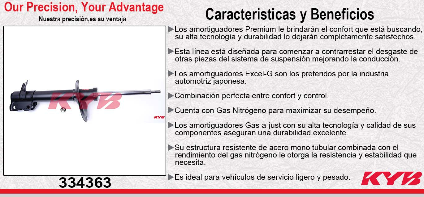 AMORTIGUADOR TRASERO IZQUIERDO GAS EXCEL-G NISSAN XTRAIL (2001-2007) KYB