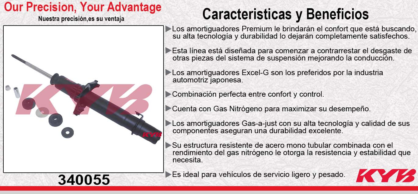 AMORTIGUADOR DELANTERO IZQUIERDO GAS EXCEL-G ACURA TL (2009-2014) KYB