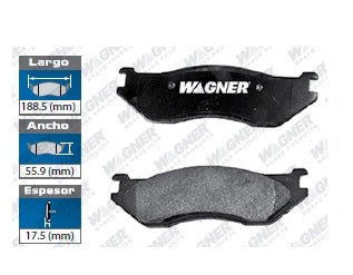 BALATA SEMIMETÁLICA DELANTERA DODGE DURANGO 2003-2006 / RAM 1500 2003-2005 / RAM 1500 VAN 2003 WAGNER
