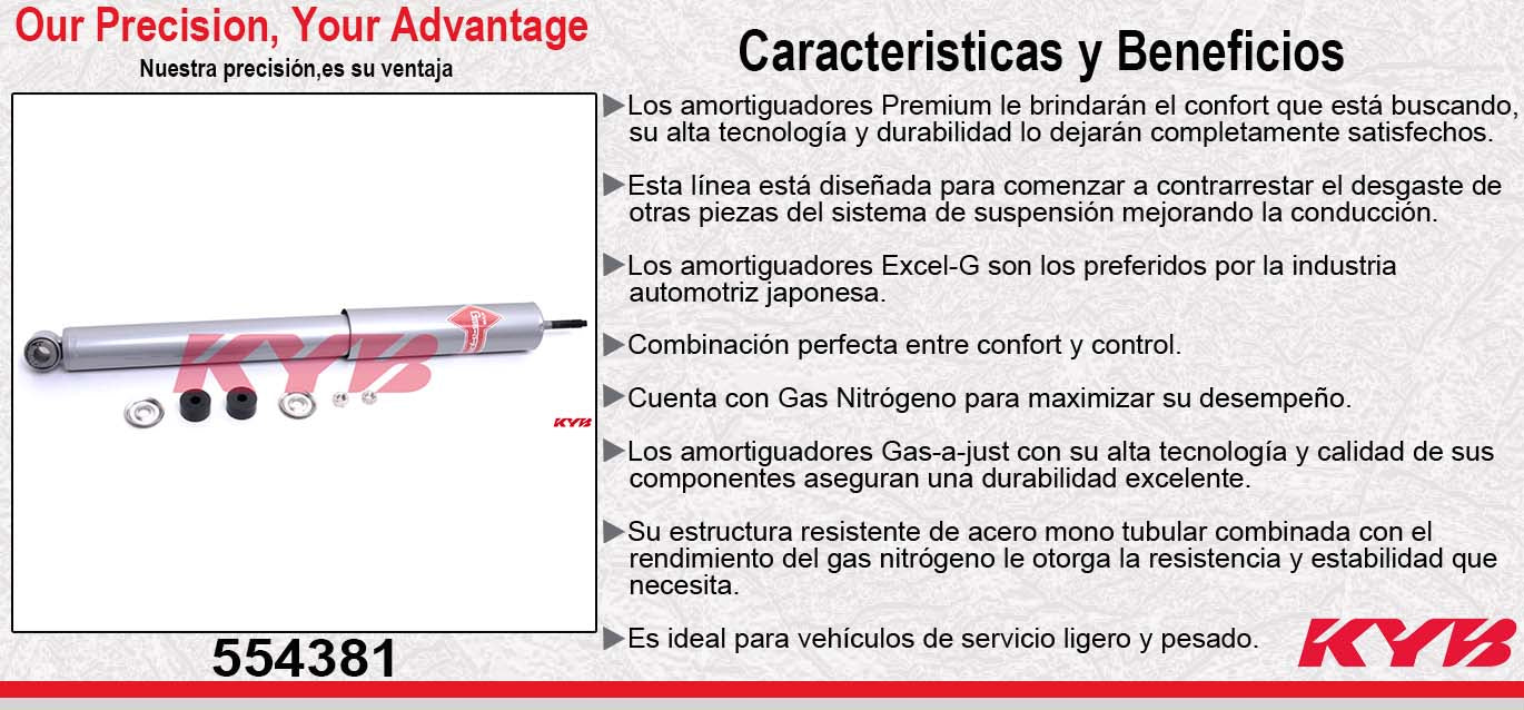 AMORTIGUADOR DELANTERO GAS-A-JUST ISUZU ELF 300 (2006-2012) KYB