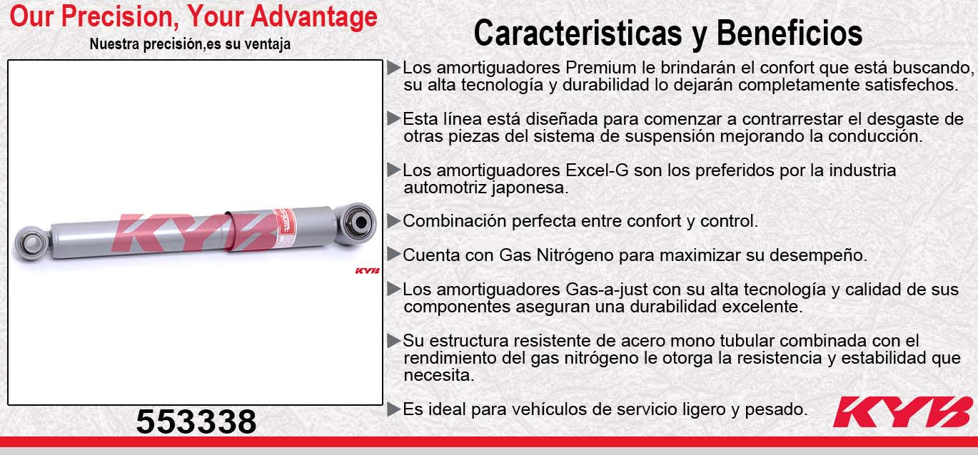 AMORTIGUADOR TRASERO GAS-A-JUST MERCEDES BENZ VITO (2009-2013). KYB