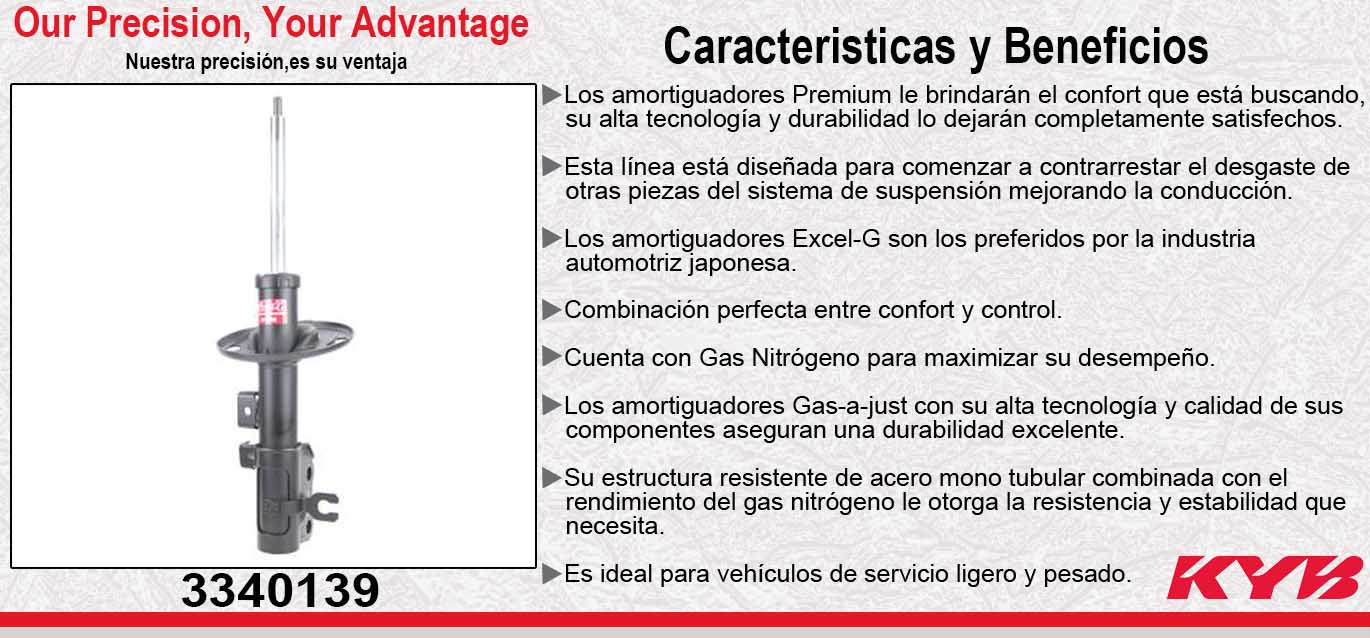 AMORTIGUADOR DELANTERO IZQUIERDO GAS EXCEL-G MAZDA CX-3 (2016-2018). KYB