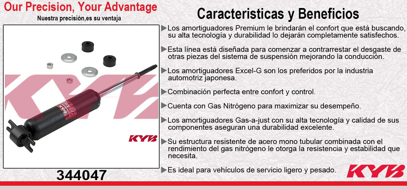 AMORTIGUADOR DELANTERO GAS EXCEL-G DODGE RAM D50 (1979-1993) - MITSUBISHI PICK-UP (1979-1996) KYB