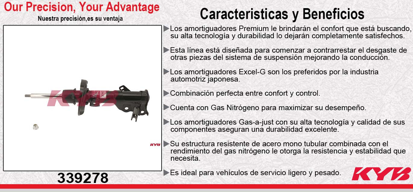 AMORTIGUADOR DELANTERO IZQUIERDO GAS EXCEL-G HONDA CIVIC EX (2012-2015) KYB