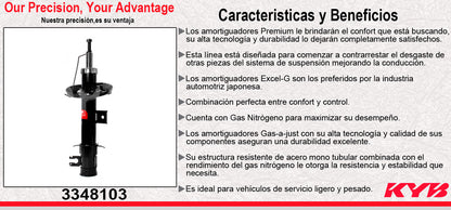 AMORTIGUADOR DELANTERO IZQUIERDO GAS EXCEL-G FIAT 500 MEXICO (2014-2019). KYB