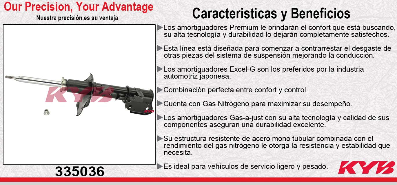 AMORTIGUADOR DELANTERO IZQUIERDO GAS EXCEL-G NISSAN PATHFINDER (2002-2004) KYB