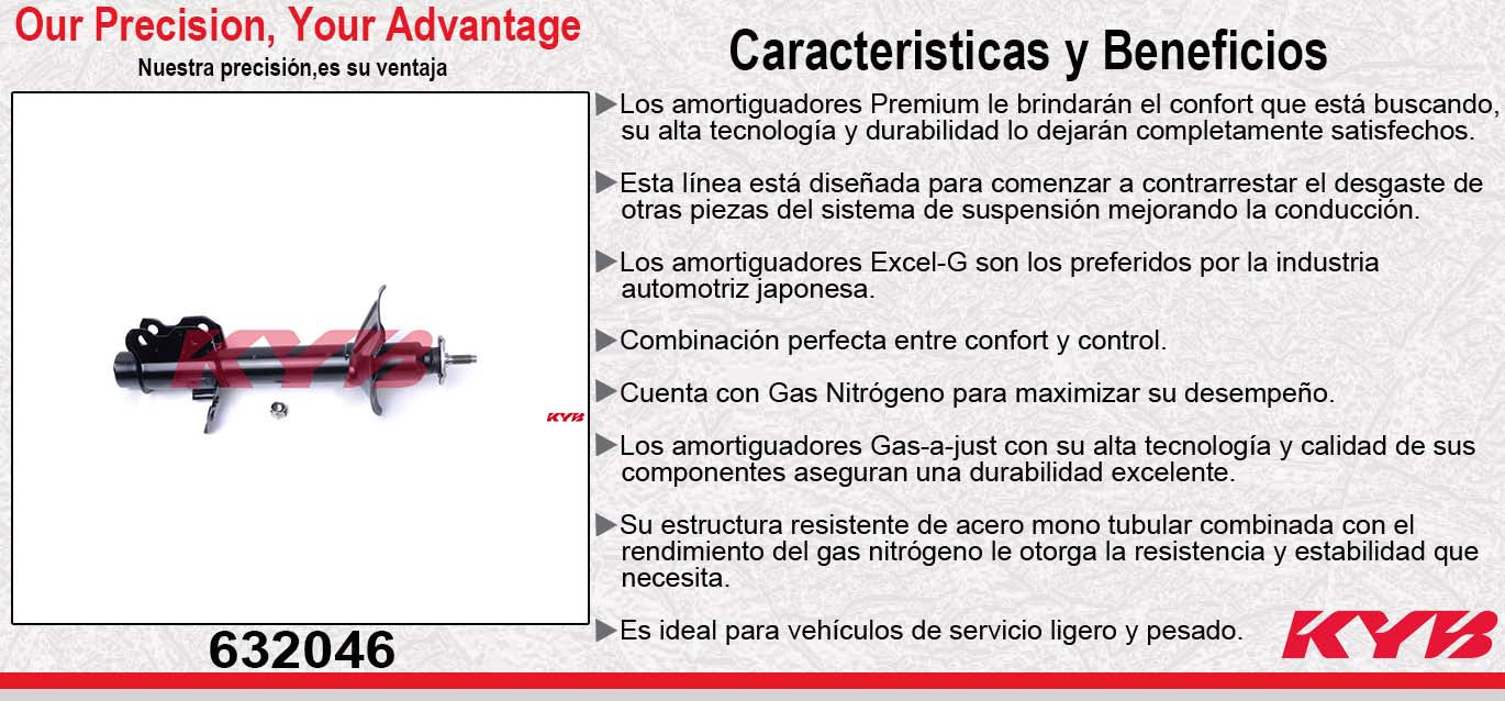AMORTIGUADOR TRASERO DERECHO HIDRÁULICO NISSAN TSURU II (1988-1992) - GUAYIN (1988-1991) - HIKARI (1988-1991). KYB