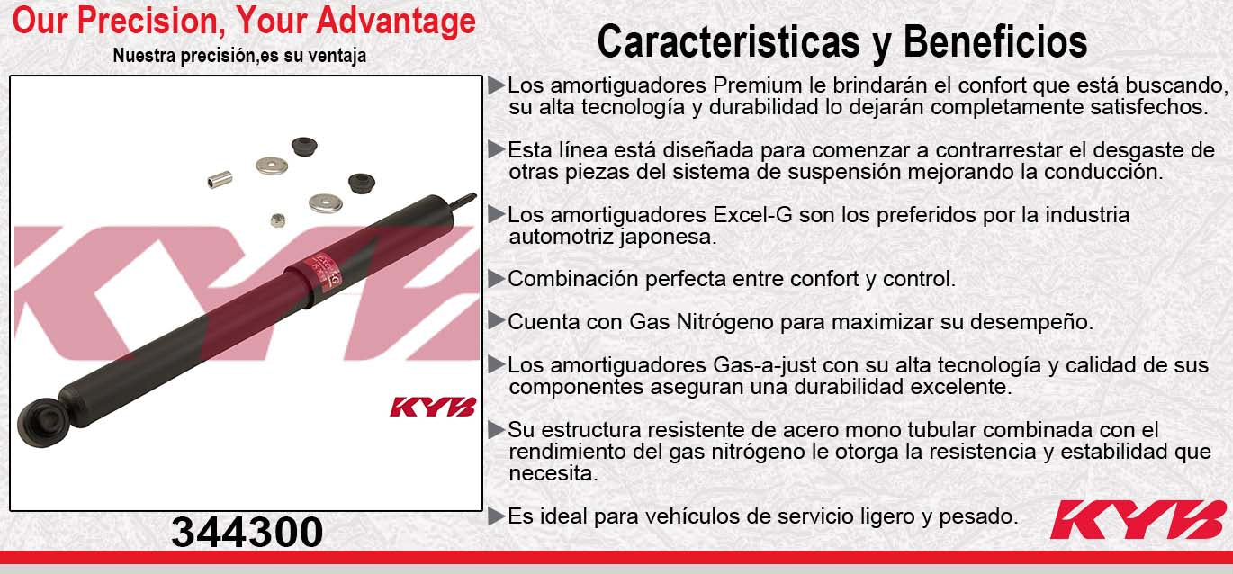 AMORTIGUADOR TRASERO GAS EXCEL-G MITSUBISHI MONTERO LIMITED (2005-2007) - MONTERO LIMITE EXC SUSP ELECT (2001-2004). KYB