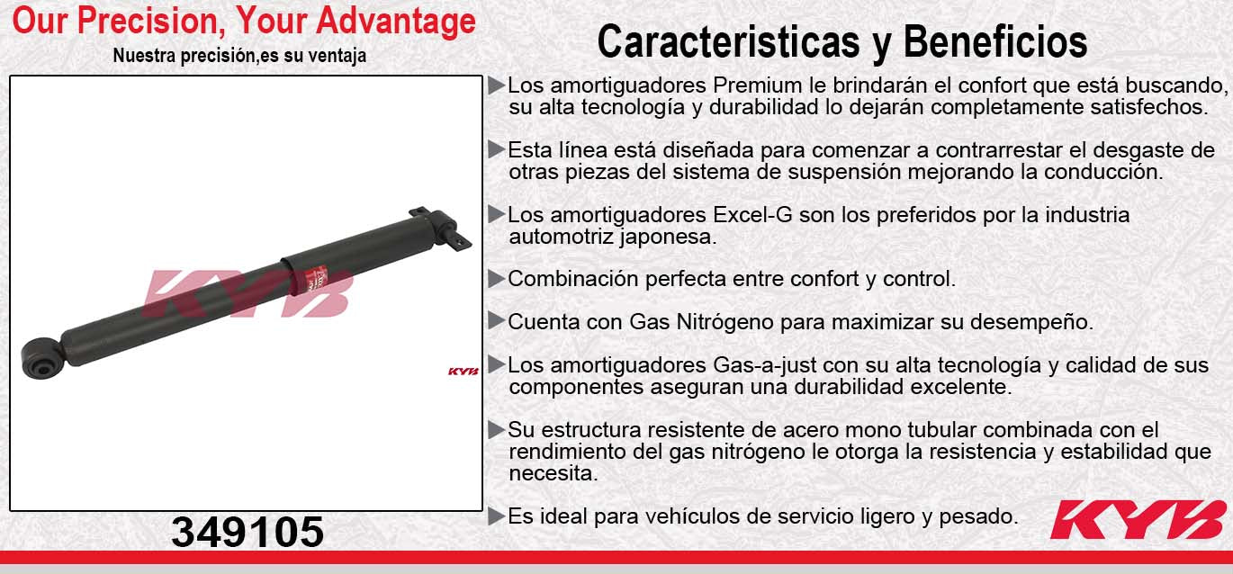 AMORTIGUADOR TRASERO GAS EXCEL-G HONDA ODYSSEY (2005-2010). KYB