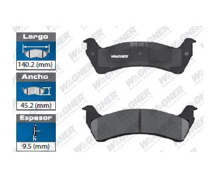 BALATA SEMIMETÁLICA TRASERA FORD EXPLORER 1995-2004 / EXPLORER SPORT TRAC 2002-2005 / RANGER 1998-2002 / MOUNTAINEER 1997-2001 WAGNER