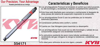 AMORTIGUADOR DELANTERO GAS-A-JUST Y FORD. F150 F-250 F350 (1980-1998) - BRONCO (1980-1998) - RANGER (1980-1998) - LOBO (1980-1998) EXPLORER PICKUP (1980-1998) - RANGER 4X2 Y 4X4 (1981-1997) - F350 (1999-2007) KYB