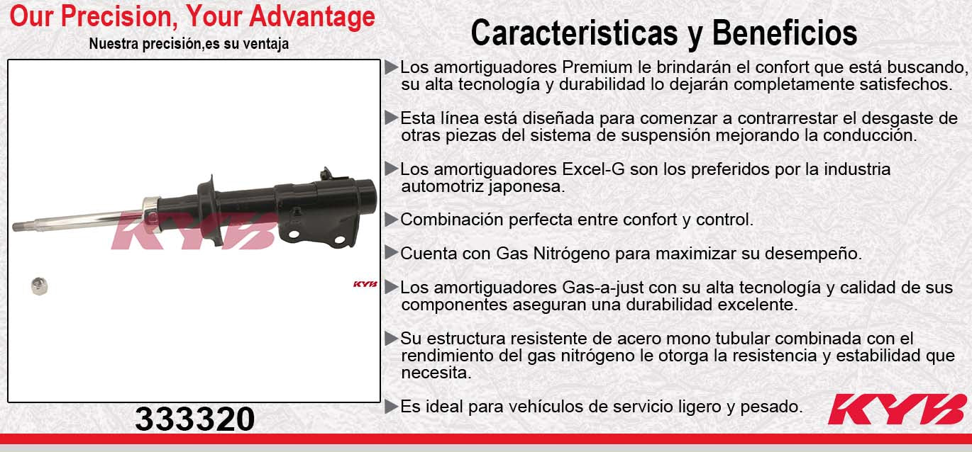 AMORTIGUADOR DELANTERO DERECHO GAS EXCEL-G TOYOTA MR2 SPYDER (2000-2005) KYB