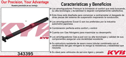 AMORTIGUADOR TRASERO DERECHO GAS EXCEL-G CHEV. TRAIBLAZER (2002-2009) - ENVOY (2002-2009) - BUICK. RAINER (2004-2007) - ISUZU. ASCENDERECHA (2003-2008) KYB
