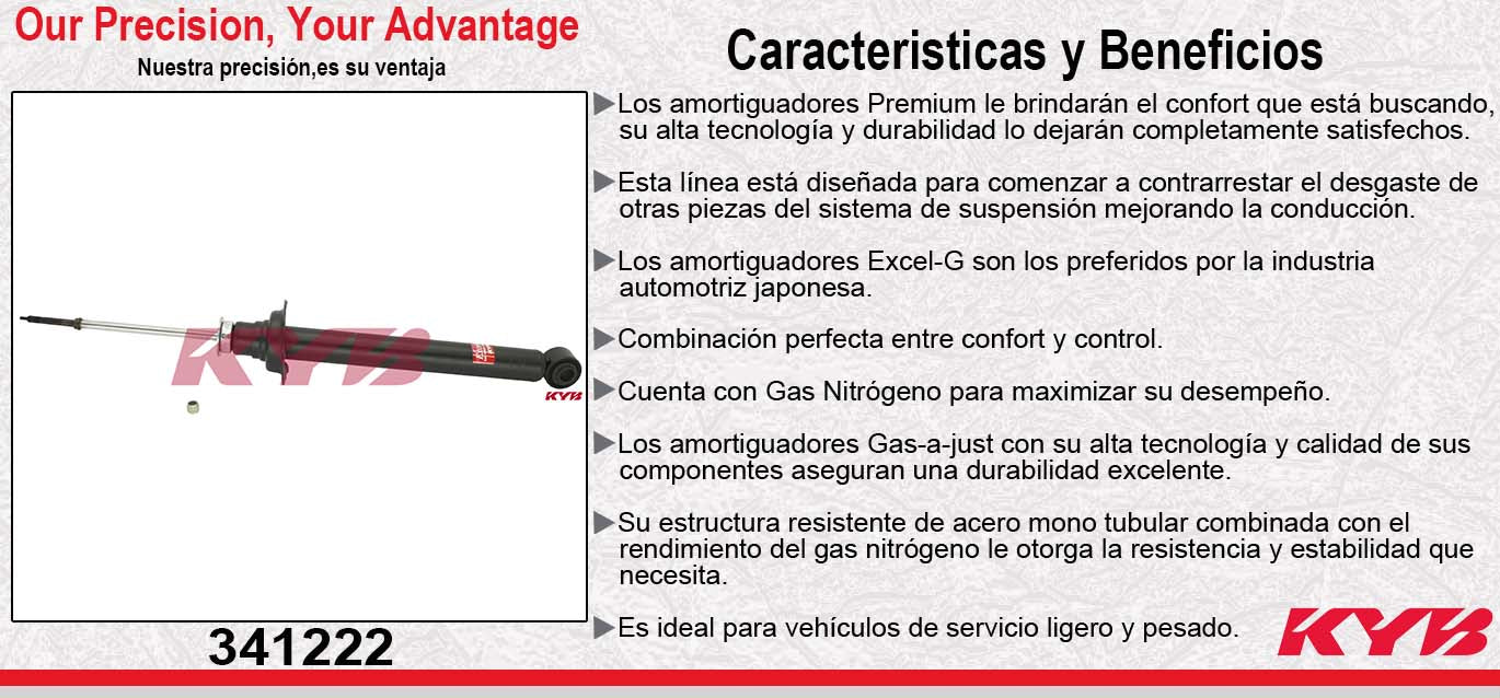 AMORTIGUADOR TRASERO GAS EXCEL-G NISSAN 240SX TODOS (1995-1998) KYB