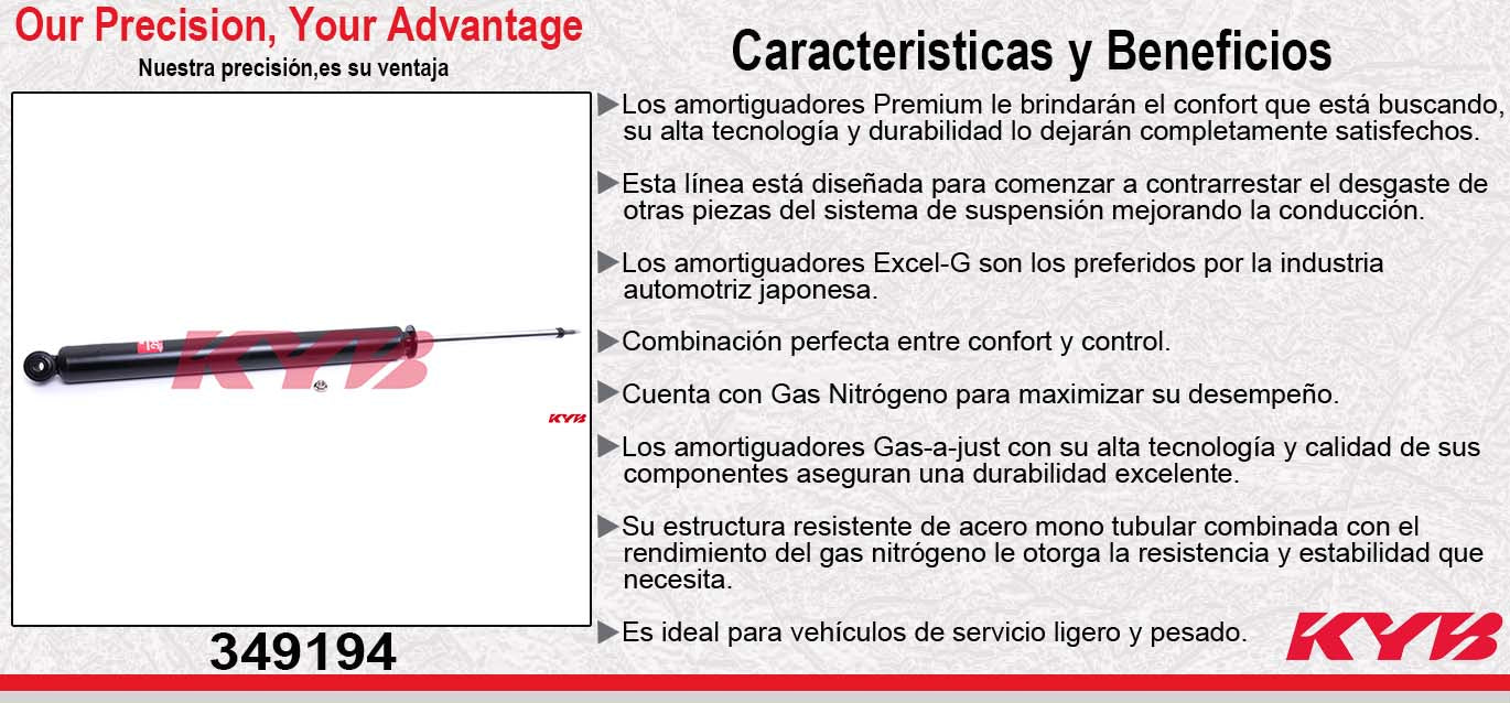 AMORTIGUADOR TRASERO GAS EXCEL-G FORD. FOCUS (2012-2018). KYB