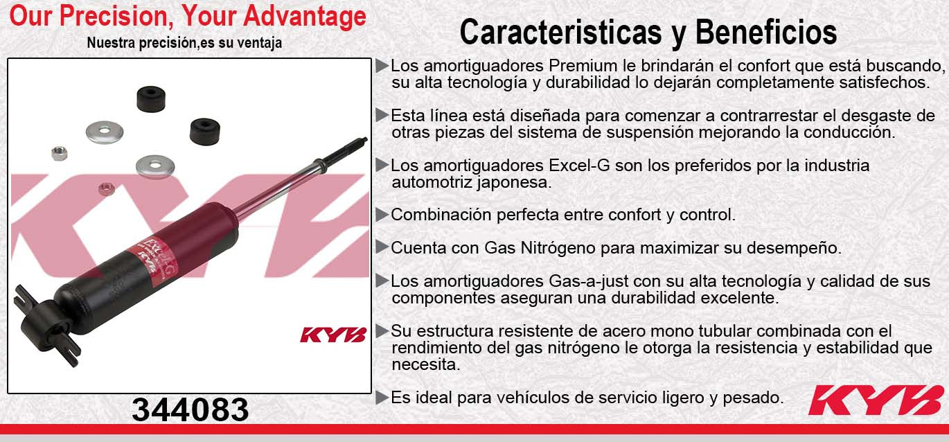 AMORTIGUADOR DELANTERO DERECHO HIDRÁULICO - BUICK. APOLLO (1973-1975) - CENTURY (1973-1981) - ELECTRA (1971-1987) - LESABRE (1971-1990) - REGAL (1973-1987) - SKYHAWK (1975-1980) - RIVIERA (1963-1978) - CADILLAC. SEVILLE (1975-1979) - CHEV. CAMARO KYB