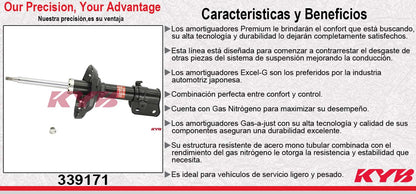 AMORTIGUADOR DELANTERO DERECHO GAS EXCEL-G SUBARU IMPREZA (2008-2011) EXC. WRX STI KYB