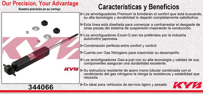 AMORTIGUADOR DELANTERO GAS EXCEL-G DODGE RAM CHARGER 4X2 Y 4X4 (1974-1997), D100 (1972-1993), D150 (1972-1993), D250 (1972-1993) RAM WAGON Y VAN (1994-2000) KYB