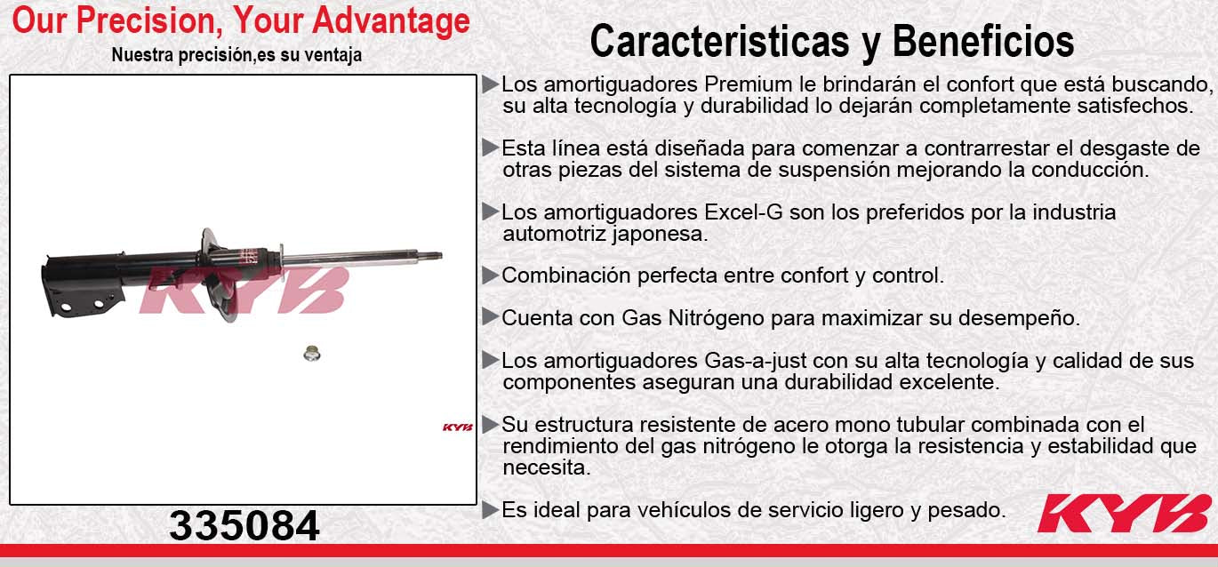 AMORTIGUADOR DELANTERO DERECHO GAS EXCEL-G GMC. TERRAIN EXC DENALI RIN19 (2013-2014) - CHEV. EQUINOX (13) KYB