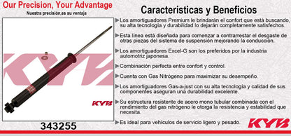 AMORTIGUADOR TRASERO GAS EXCEL-G BMW SERIE 3 (SIN SUSPENSIËN M-TECHNIK) 325I, 325IS (E36) 1995-1996 - BMW SERIE 3 (SIN SUSPENSIËN M-TECHNIK) 328I, 328IS (E36) 1995-1998. KYB