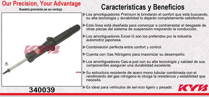 AMORTIGUADOR DELANTERO IZQUIERDO GAS EXCEL-G FORD FUSION (2010-2011). KYB