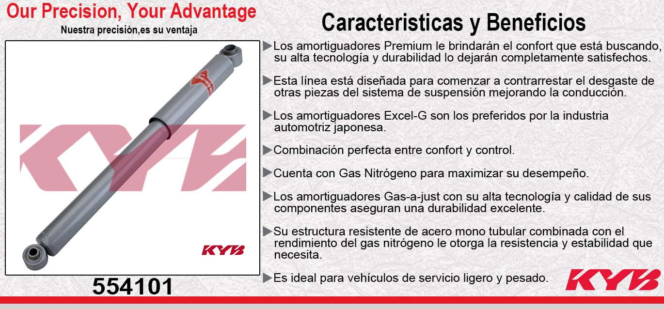 AMORTIGUADOR TRASERO GAS-A-JUST MAZDA PICK-UP B1600, B2000, B2200, B2500, B2600 4X4 (1987-1993) KYB