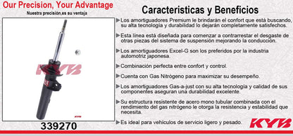 AMORTIGUADOR DELANTERO IZQUIERDO GAS EXCEL-G BMW 128I (2008-2013) - 135I (2008-2013) - 325I (06) - 328I (2007-2011) - 330I (06) - 335D (2009-2011) - 335I (2007-2011) - 335IS (2011-2013) KYB