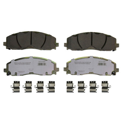 BALATA CERÁMICA DELANTERA CHRYSLER; TOWN & COUNTRY 2012-2016 , PACIFICA 2017-2017; DODGE GRAND CARAVAN 2012-2016 ; DODGE JOURNEY 2012-2016 , VOLKSWAGEN; ROUTAN 2012-2014 WAGNER