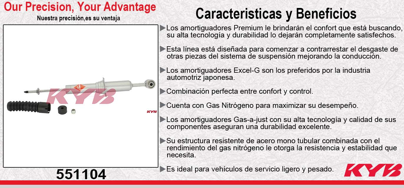 AMORTIGUADOR DELANTERO GAS-A-JUST TOYOTA. TACOMA 2WD REGULAR CAB INC. VERSION TRD (2005-2011) KYB