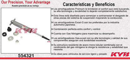 AMORTIGUADOR DELANTERO GAS-A-JUST DODGE PICK-UP RAM 1500 4X2 (2002-2006) EXC. SRT-10 KYB
