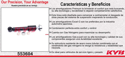 AMORTIGUADOR TRASERO GAS-A-JUST MERCEDES BENZ. CLASE A (168) A160 - A190 (2001-2005) KYB