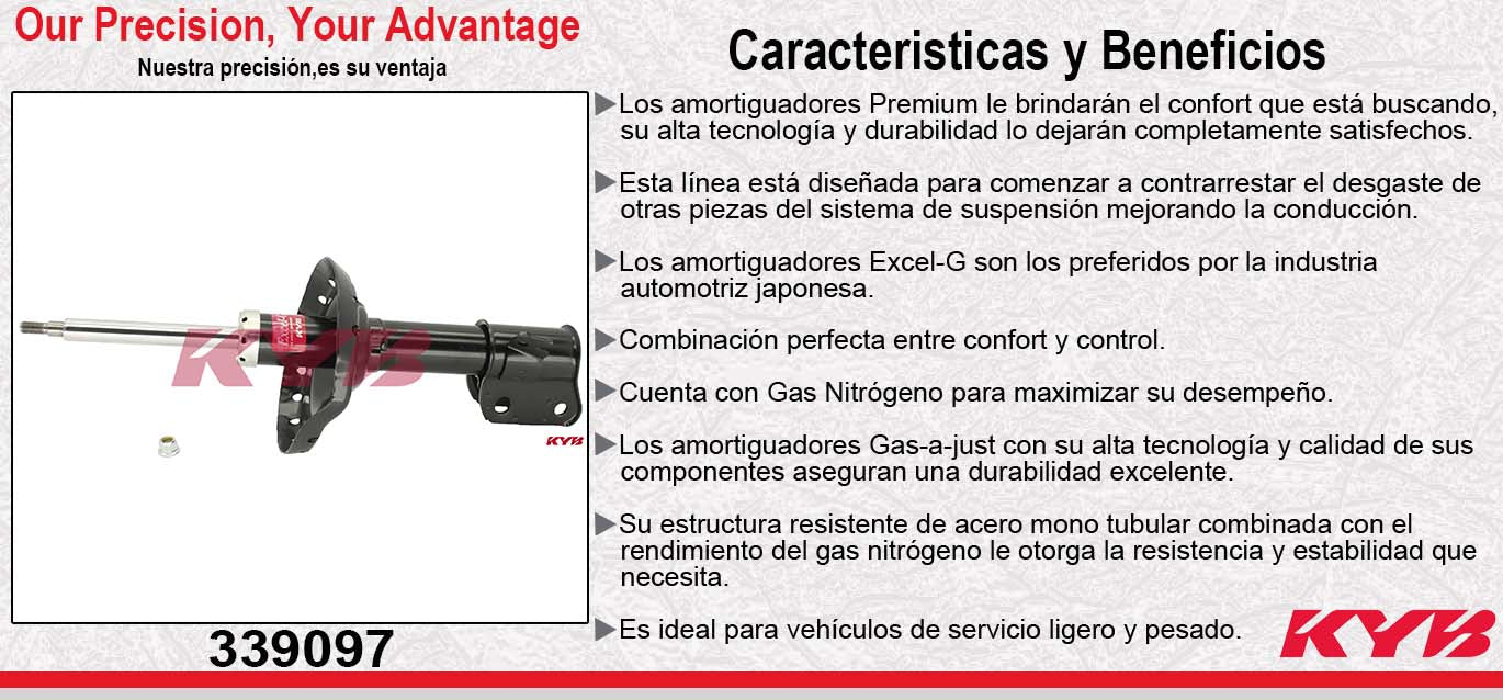 AMORTIGUADOR DELANTERO IZQUIERDO GAS EXCEL-G SUBARU LEGACY (2005-2009) EXC GT KYB