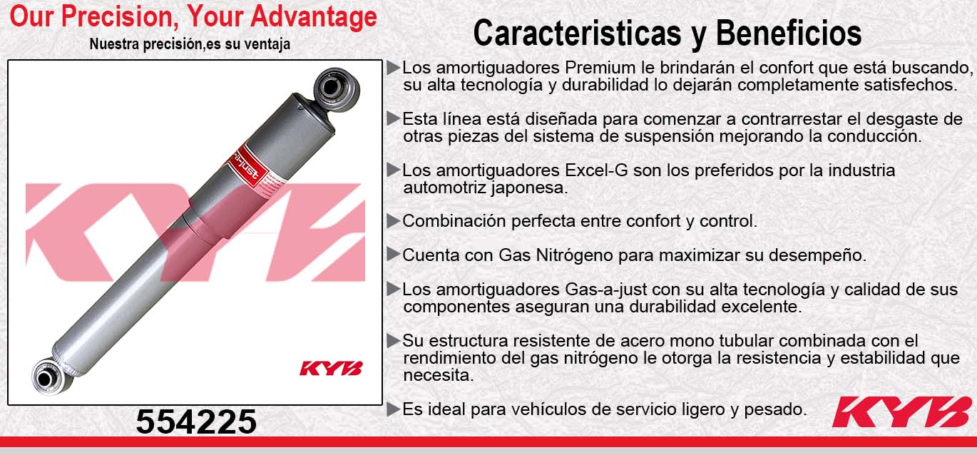 AMORTIGUADOR TRASERO GAS-A-JUST FORD WINDSTAR TODOS EXC. SUSP. CON AUTONIVELACION (1995-2003) KYB