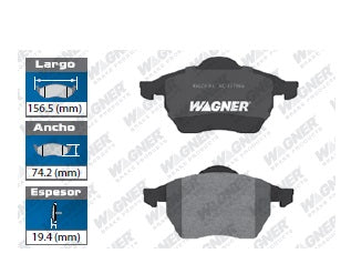 BALATA SEMIMETÁLICA DELANTERA FORD GALAXY 95 / SEAT ALHAMBRADA 95 / VOLKSWAGEN GOLF CL,GL,GLS 1996-1999 / JETTA 1996-1999 / JETTA VR6 1996-2001 / PASSAT 1995-1999 / SHARAN 95 WAGNER
