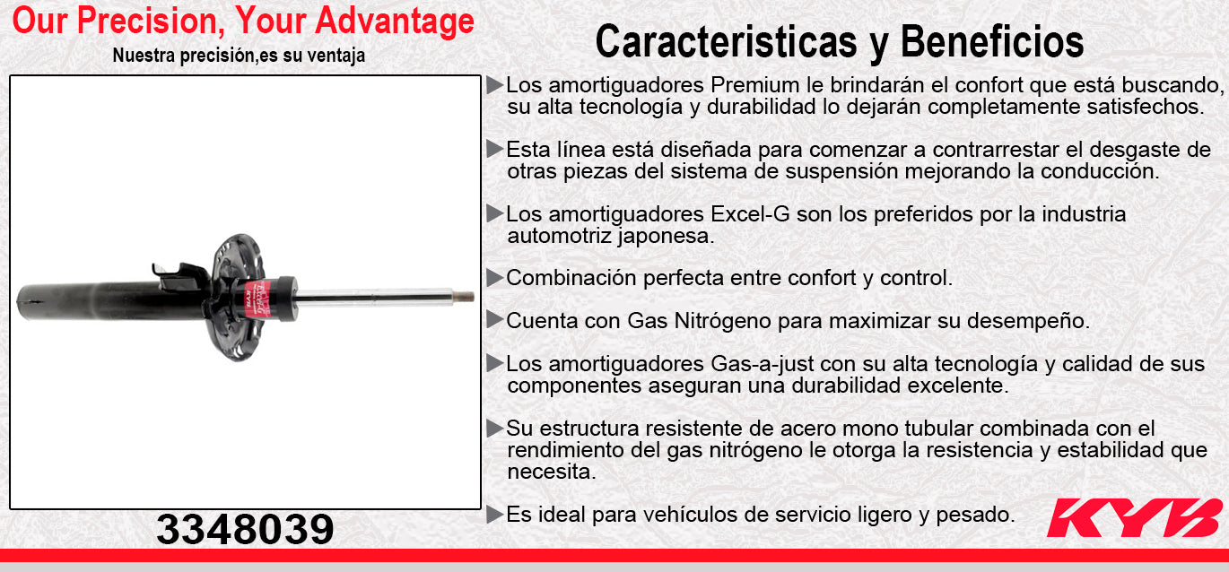 AMORTIGUADOR DELANTERO GAS EXCEL-G VW GOLF (2015-2018) TODOS (A7) EXC GTI KYB