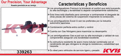 AMORTIGUADOR DELANTERO DERECHO GAS EXCEL-G HONDA ODYSSEY (2008-2010). KYB