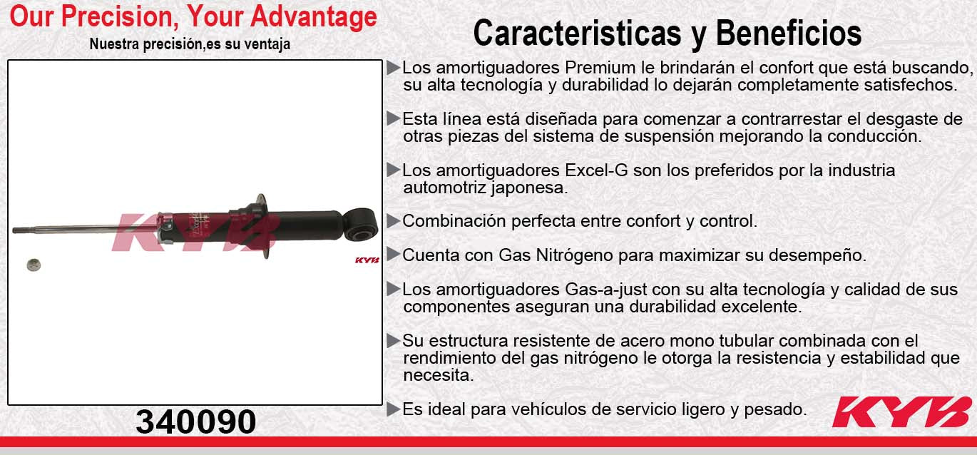 AMORTIGUADOR TRASERO GAS EXCEL-G MITSUBISHI ENDEAVOR (2004-2011) KYB
