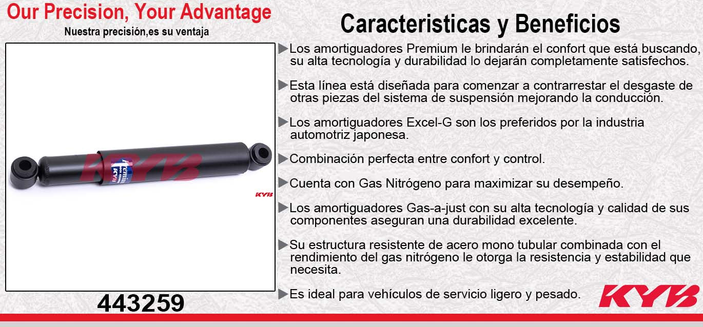 AMORTIGUADOR TRASERO HIDRÁULICO . FORD. F150- F-250- F350 (1980-1998) - BRONCO (1980-1998) - RANGER (1980-1998) - LOBO (1980-1998) - EXPLORER PICKUP (1980-1998) - RANGER 4X2 Y 4X4 (1981-1997) - F350 (1999-2007) - F350 VERSIËN SUPER DUTYMOD. NAC. 5.4 KYB