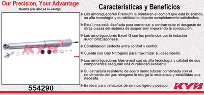 AMORTIGUADOR TRASERO DERECHO GAS-A-JUST FORD. GALIXIE 500 (1965-1978) - GRAND MARQUIS 4.6 (1992-2006) - MUSTANG (1979-1993) - MERCURI. CAPRICE (1978-1986) - ZEPHIR (1978-1986) - F-250 (1980-1982) - CROWN VICTORIA 4.6 (1979-2006) - THUNDERBIRD KYB