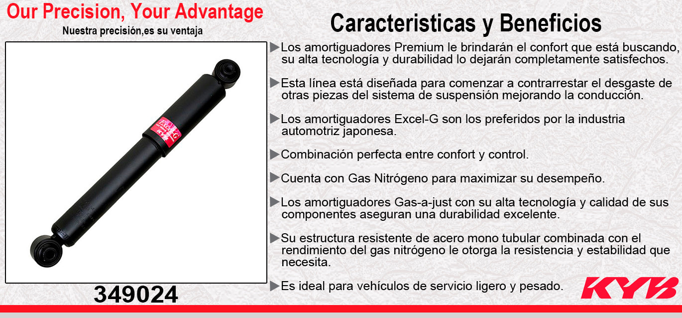 AMORTIGUADOR TRASERO GAS EXCEL-G TOYOTA RAV4 (2006-2018). KYB