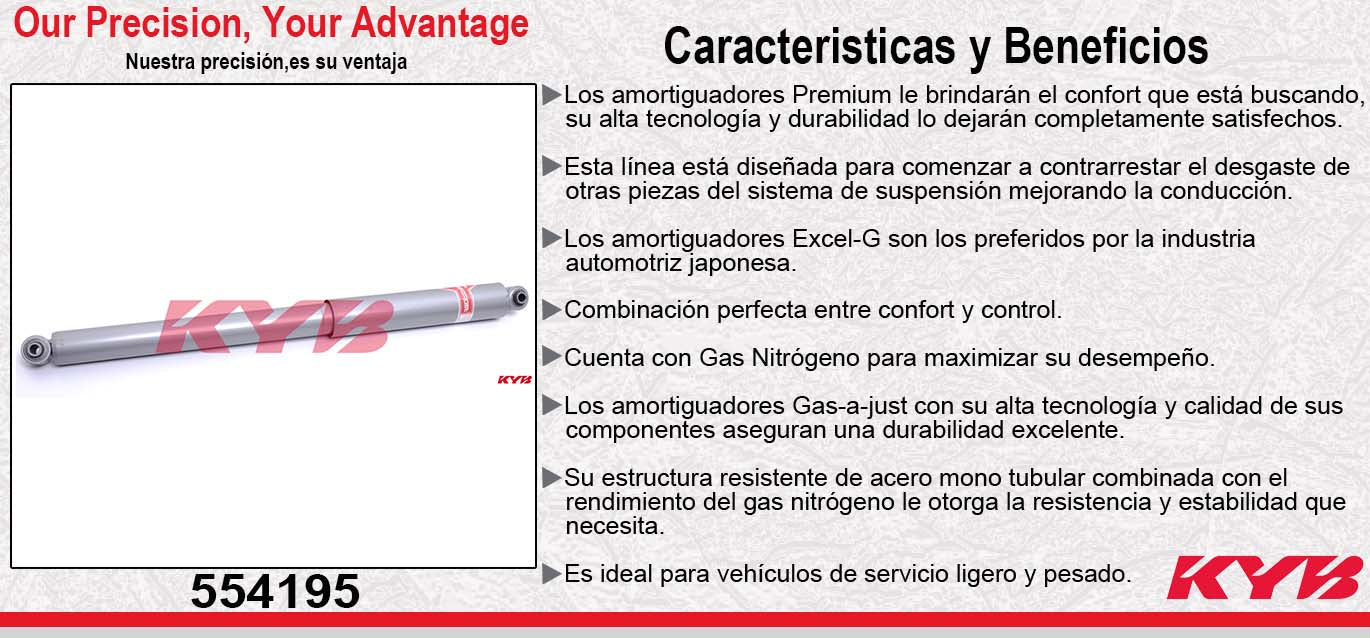 AMORTIGUADOR TRASERO GAS-A-JUST FORD. LOBO 4WD (2004-2008) KYB
