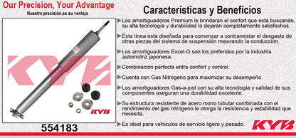 AMORTIGUADOR DELANTERO GAS-A-JUST JEEP CHEROKEE 4X2 4X4 (1991-2001) - COMANCHE (1985-1992). KYB