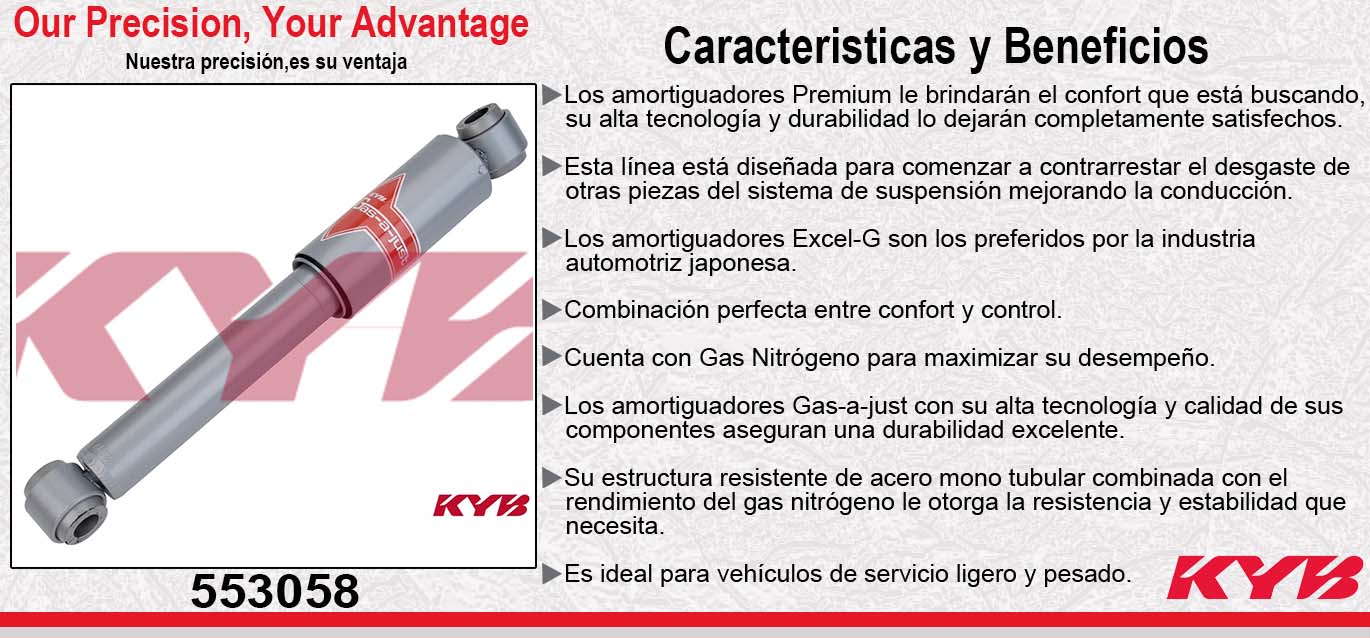 AMORTIGUADOR TRASERO GAS-A-JUST NISSAN. DELANTERAIER INC. CREW CAB & EXTENDED CAB 4WD (1998-2002) - NISSAN DELANTERAIER SOLO DESERT RUNNER 2WD (2000-2002) - NISSAN. PICK UP IMPORTADA 4WD DIC/ (1985-1997) KYB